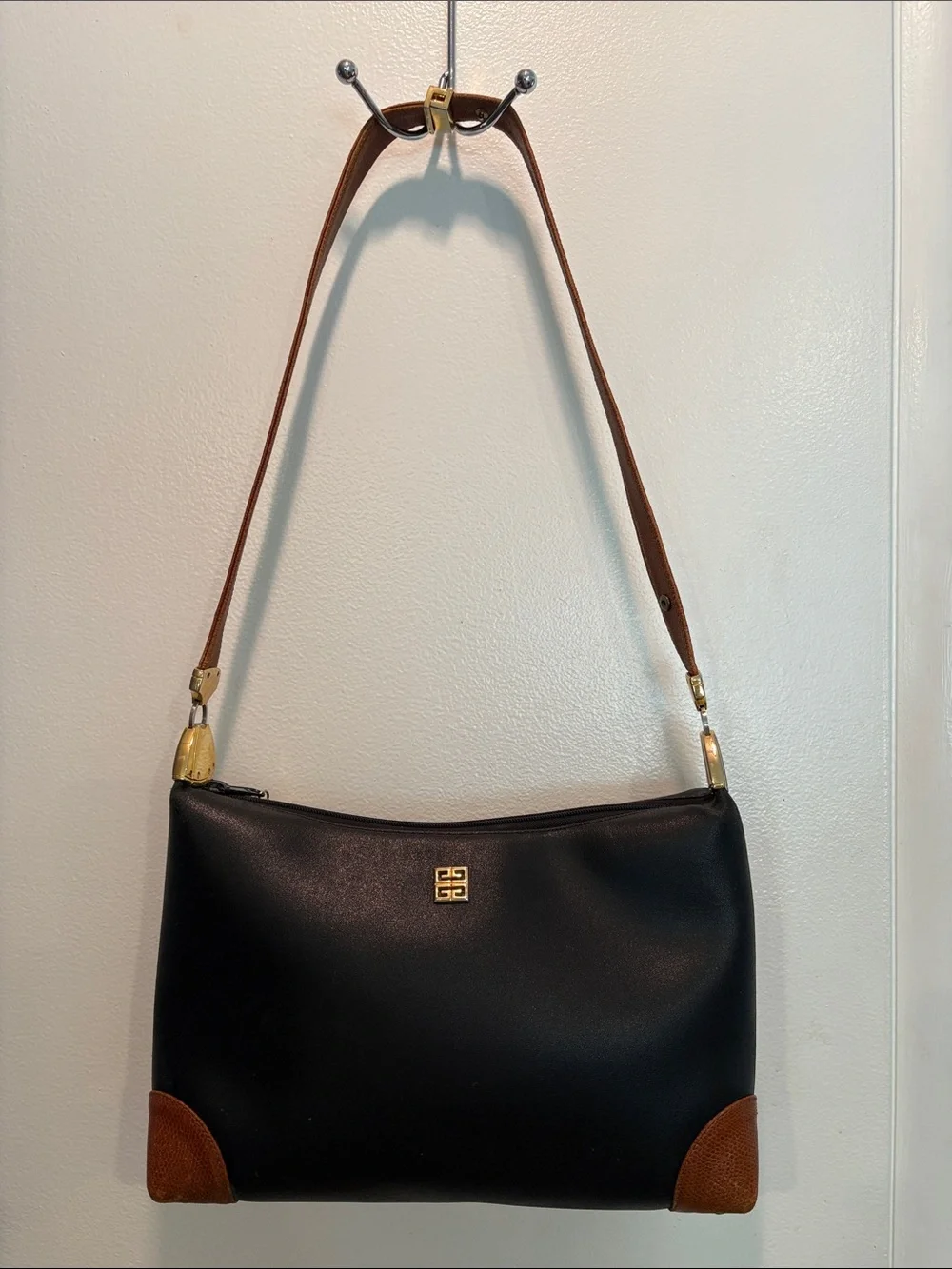 Givenchy Classic Black & Brown Two-Tone Shoulder Bag